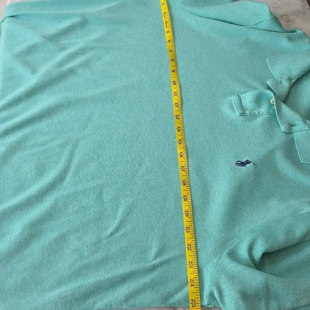 Ralph Lauren Mens Polo Sz XL Green Logo Pony Preppy 100% Cotton Old Money Shirt
